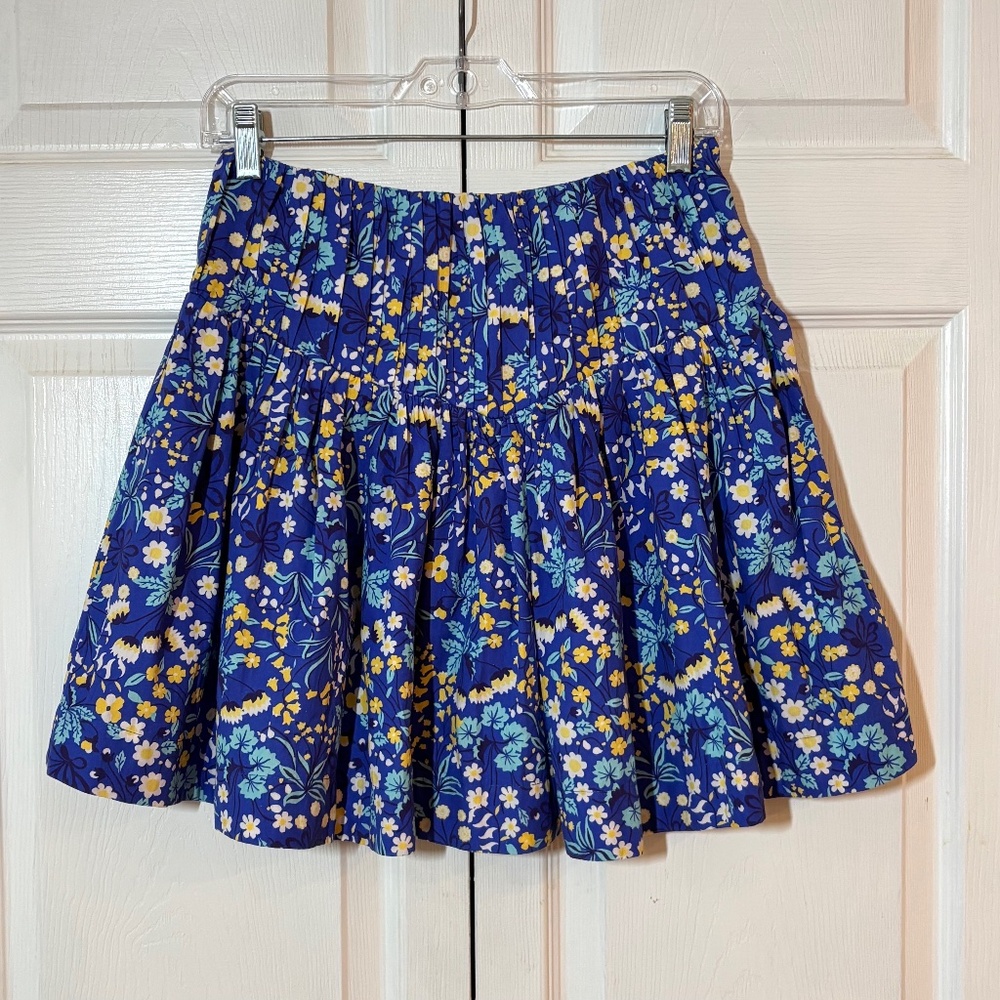 Anthropologie Maeve Fun Blue floral Mini Dress Size S